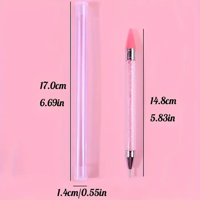 Brosse à ongles pour manucure, stylo à Double tête, stylo à pointe de peinture à points, cueilleur d