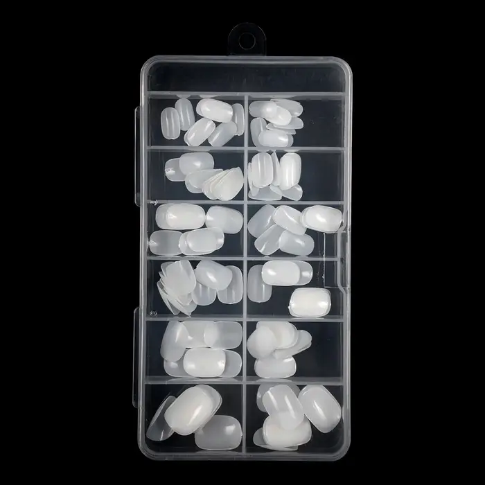 100 pièces enfant ongles faux ongles acrylique Nail Art clair Transparent Nature couleur couverture 