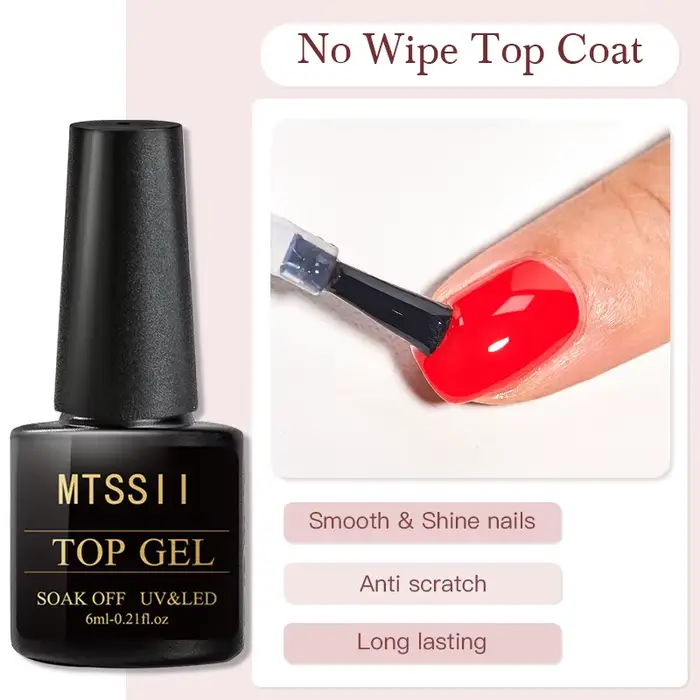 MTSSII 6ml vernis à ongles couche de finition vernis à ongles Gel UV sans lingette couche de finitio