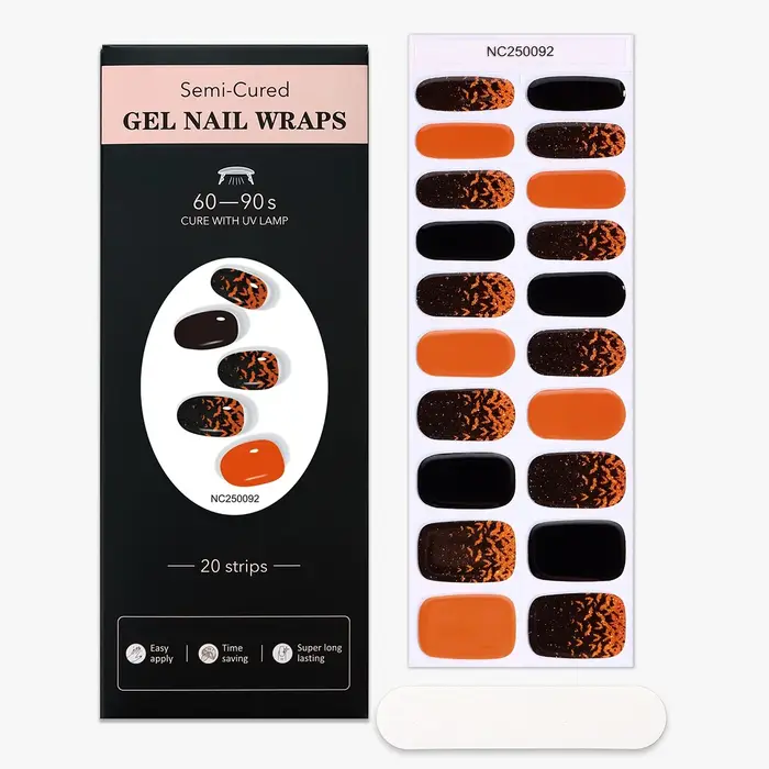Autocollants pour ongles en Gel semi-durci pour Halloween