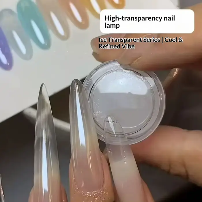 1 pot de poudre à ongles haute transparence effet chrome cristal