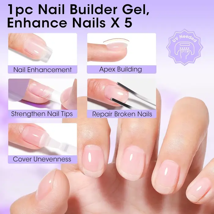 GELLEN Builder Gel pour ongles 18ml Extension claire Gel dur tremper longue durée UV durci
