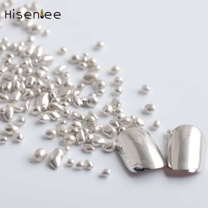 Hisenlee 20g couleur argent petit caméléon strass pierre irrégulière perles pierres manucure bricolage 3d Nail Art décoration