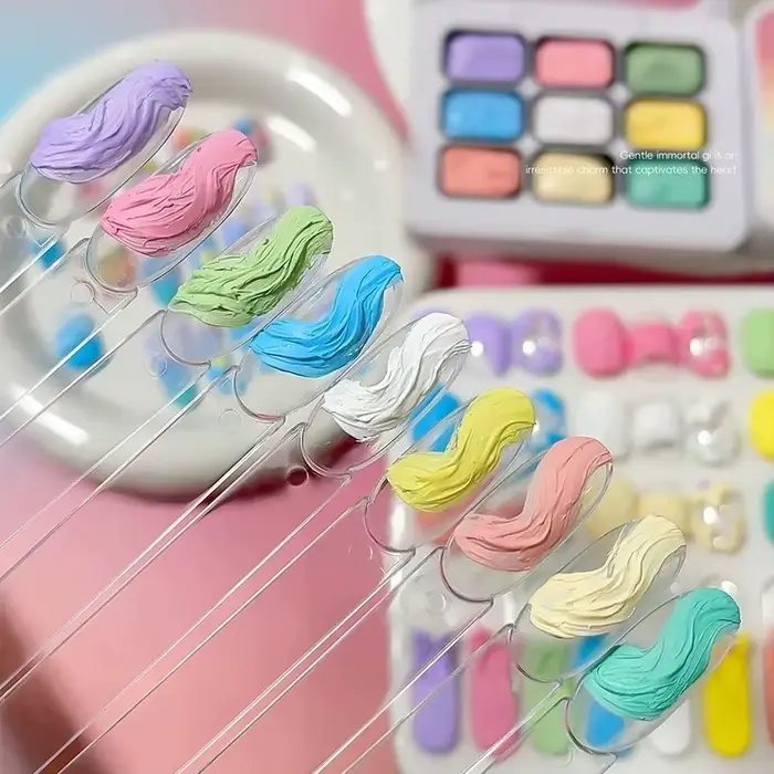 Vernis à ongles solide 9 couleurs Makaron - Gel de patinage couleur tendance