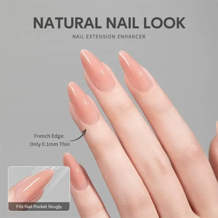 240 faux ongles ovales ultra-fins pour extension rapide