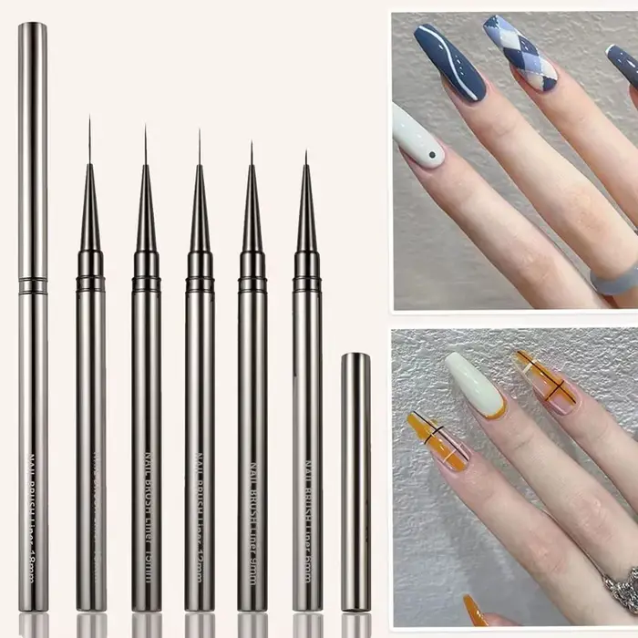 Pinceaux de précision pour nail art, pour dessiner des lignes allongées, 6/9/12/15/18 mm, outil professionnel de manucure
