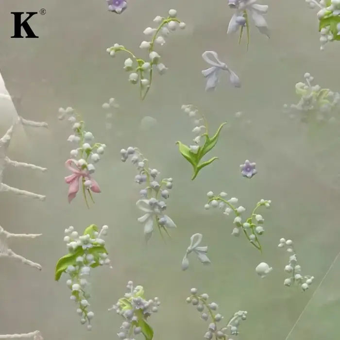 Moule à ongles incurvé 3D série fleurs