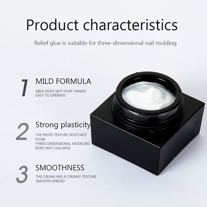 Verhéritage à Ongles en Gel Gaufré Peint 3D en Noir et Blanc