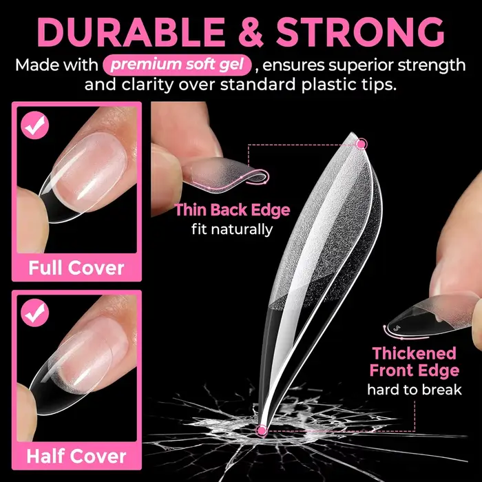 Faux ongles ovales préformés 504 pièces