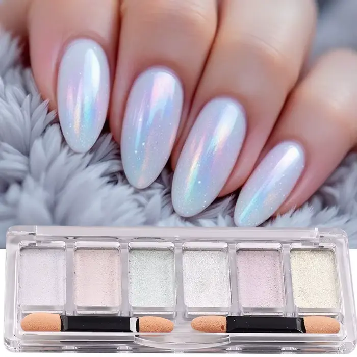 Poudre à ongles chromée 6 couleurs
