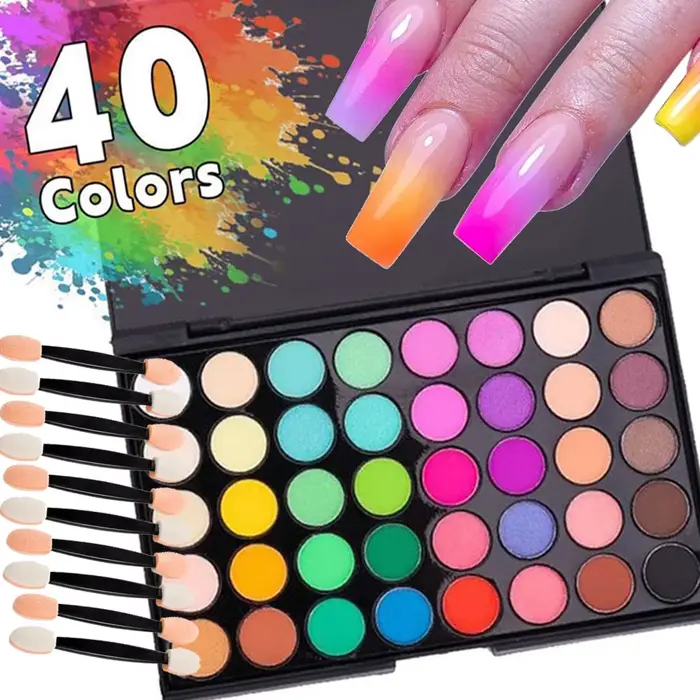 Palette de poudre à paillettes pour ongles