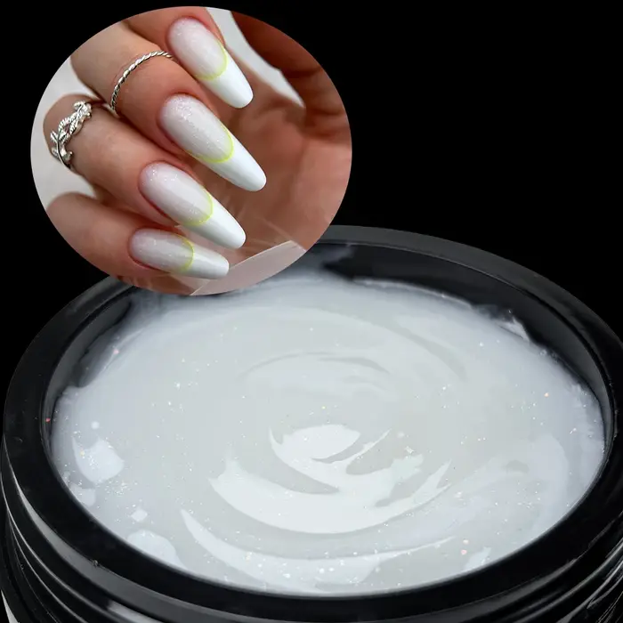 Gel de construction pour ongles Jillnails Nude Bourgogne 50G, rose poudré nude, gel UV scintillant p