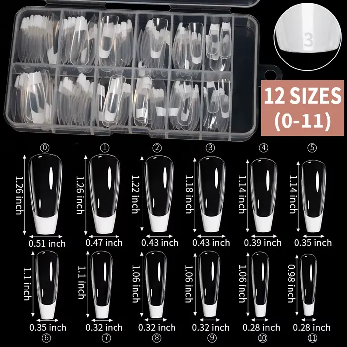 120 pièces/boîte clair et blanc français ongles conseils couverture complète Gel souple acrylique
