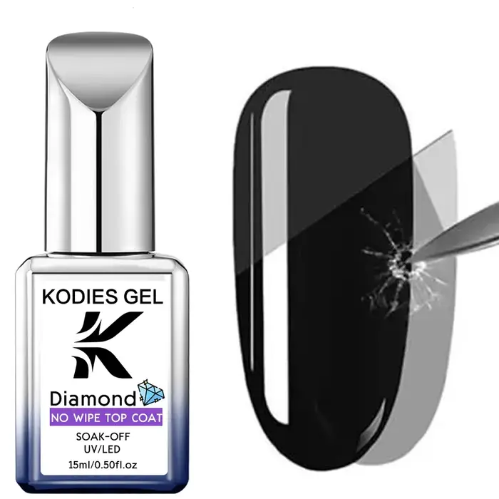 KODIES GEL diamant couche de finition sans lingette Super brillant 15ml HEMA/TPO gratuit Gel vernis à ongles cristal
