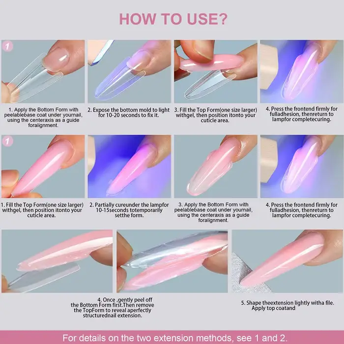 256 pièces/ensemble de formes à ongles sandwich