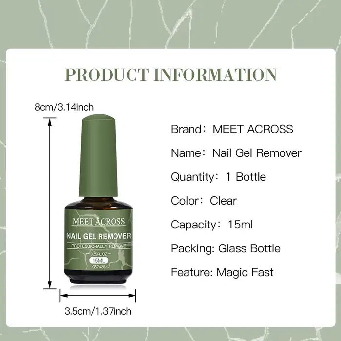 1/4 bouteille de vernis à ongles dissolvant de Gel à tremper 3 Minutes élimine rapidement et facilement