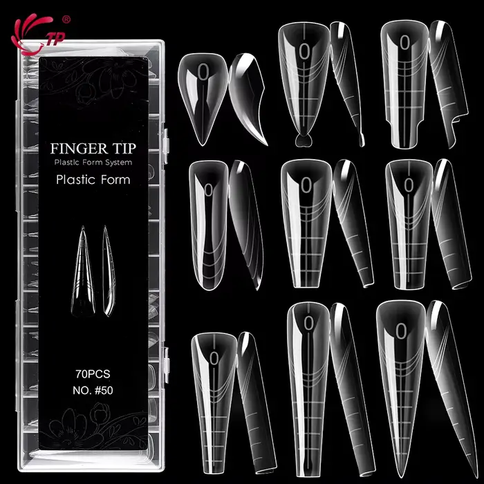 TP nouveau 70 pièces/140 pièces ongles clairs double forme couverture complète système d'extension d'ongle construction