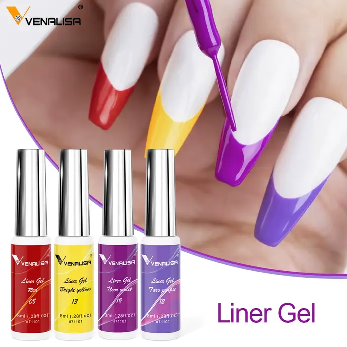 8ml Venalisa Liner Gel dessin ligne peinture Gel magnifique couleur Gel français 21 couleurs Nail Art Design