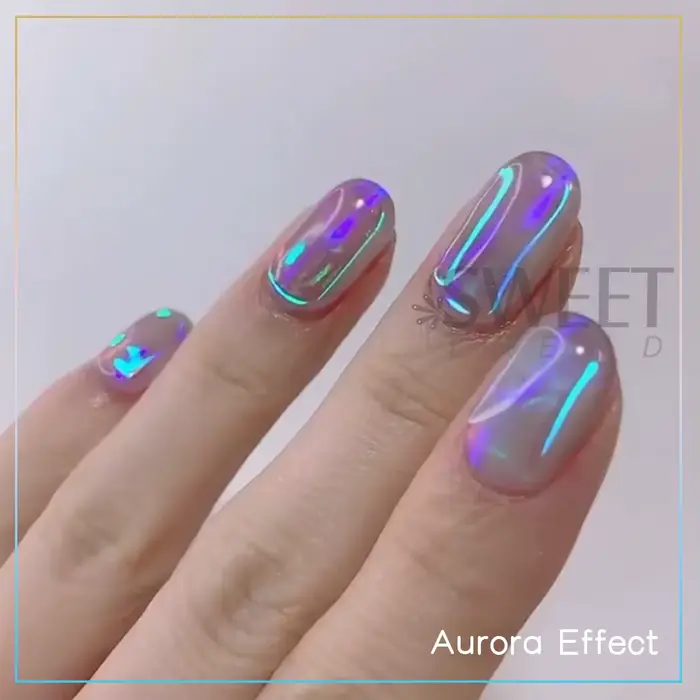 Film holographique Aurora pour ongles, feuilles de verre scintillantes, papier de transfert de glaço