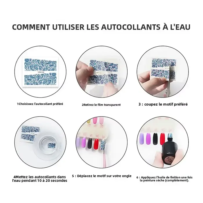 Ensemble d'autocollants pour Nail Art