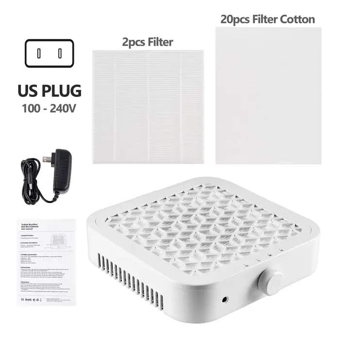 Aspirateur à ongles puissant 12000 tr/min sans balais, collecteur de poussière pour manucure, base a