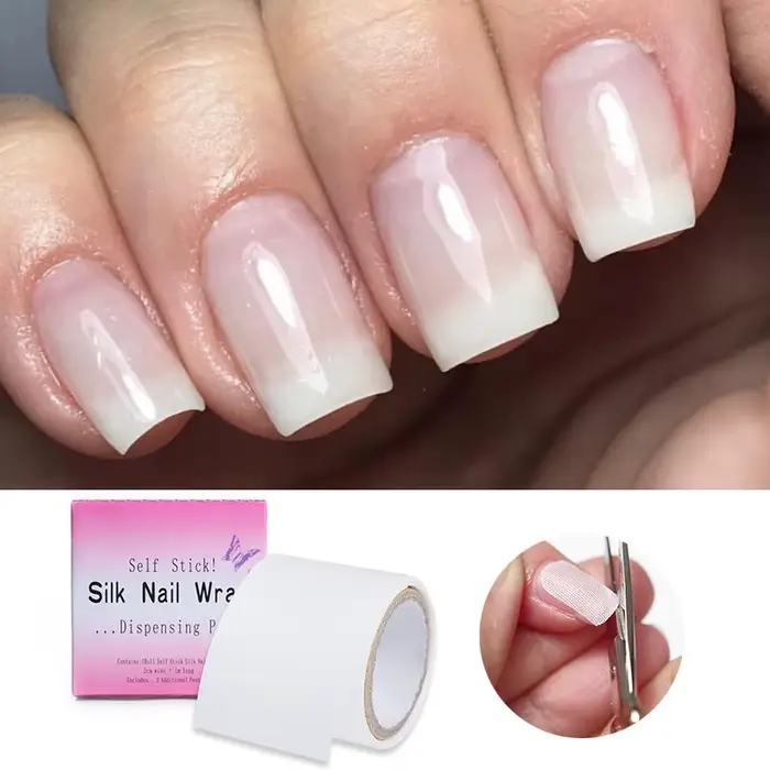 1 rouleau de filament de fibre de verre pour réparation d'ongles avec adhésif