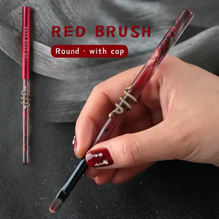 Conception Unique serpent Nail Art brosse UV Gel brosse à ongles ensemble poignée transparente pour