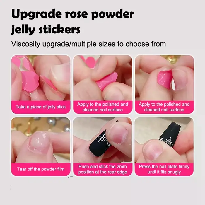 24/30 autocollants réutilisables double face pour ongles