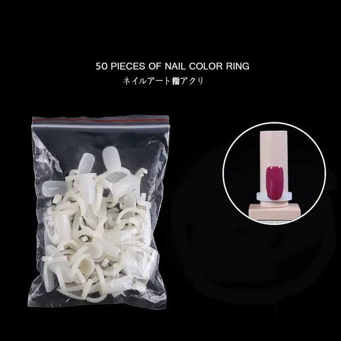 50pcs faux ongles anneau coloration montrant Nail Art acrylique complet vernis