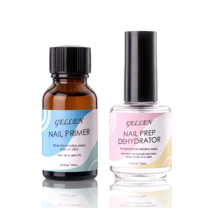 GELLEN Lot de 2 déshydratants et primers pour ongles, pour vernis gel, poudre acrylique, faux ongles