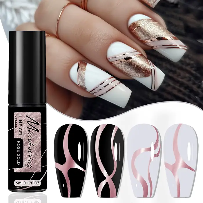 Vernis à ongles Gel à revêtement métallique or argent, effet métallique miroir chromé, Super lumineux, UV LED française, Semi-Permanent