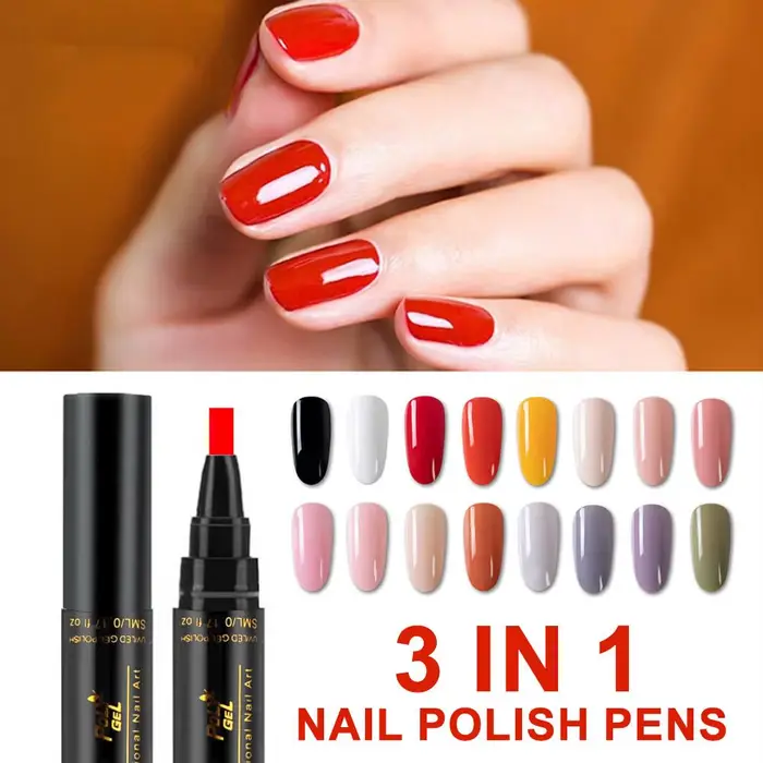 Stylo de vernis à ongles Gel de couleur unie pour Nail Art Gel Semi Permanent couche de finition