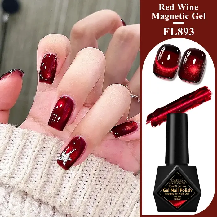 FOUR LILY – vernis à ongles Gel magnétique chat rouge foncé