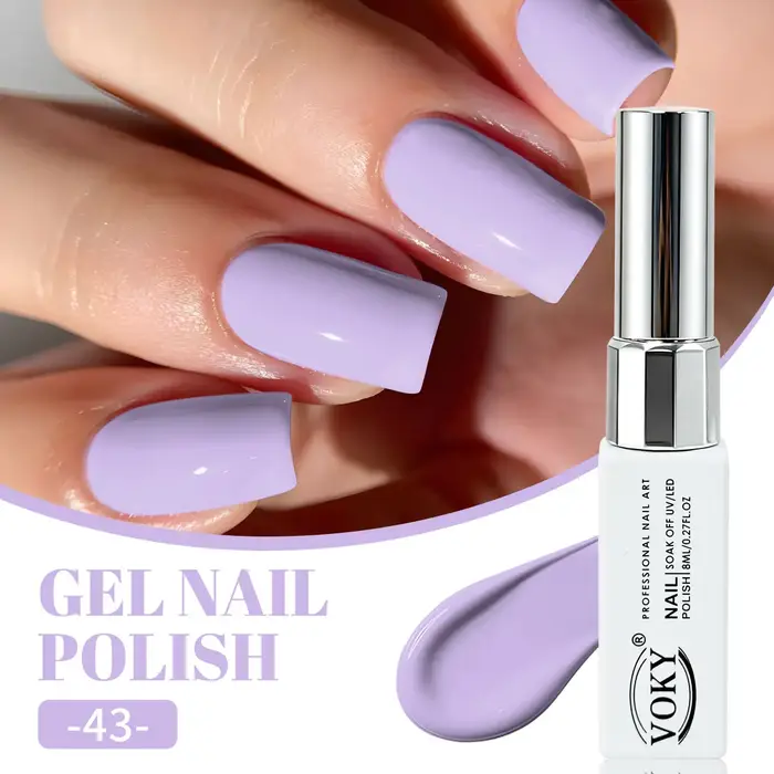 Ensemble de 6 vernis à ongles, disponible en rose vif, violet clair, bleu ciel, jaune crème et autres couleurs, gel semi-permanent UV LED à retirer par trempage, facile à appliquer et longue tenue, en