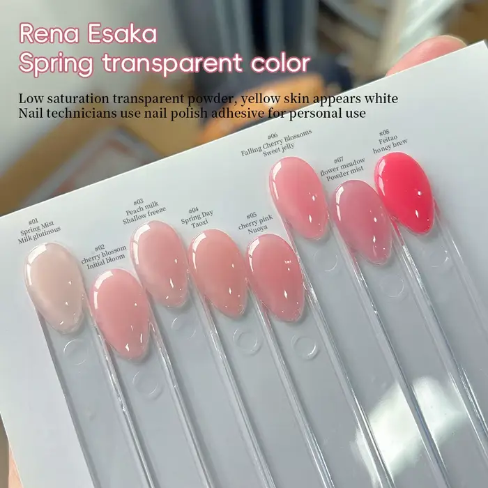 KANIU Gel Poudre Transparent Nude Rose 8 Couleurs pour Manucure Quotidienne Effet Naturel Sans Maquillage