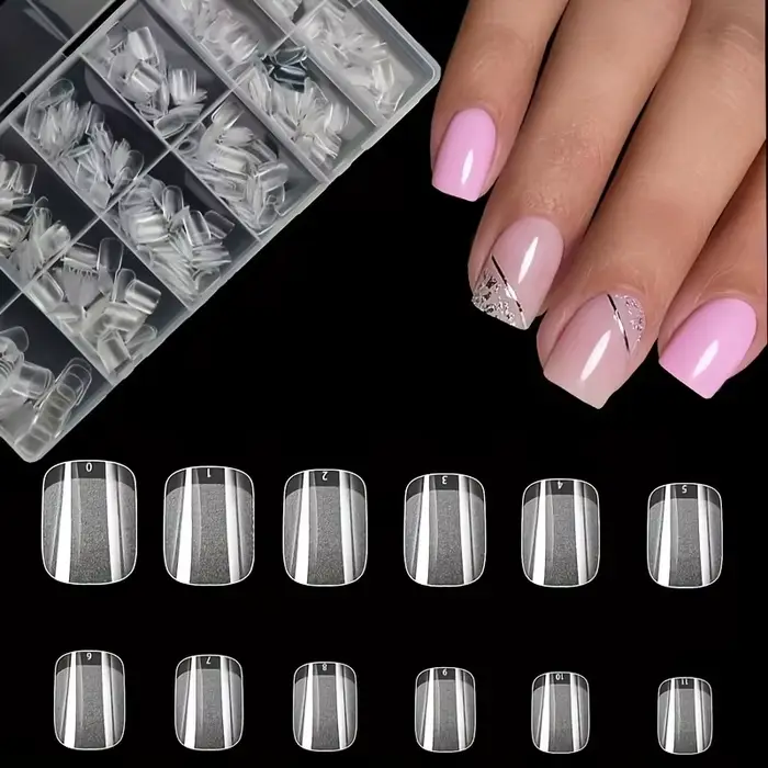 600 faux ongles en acrylique transparents