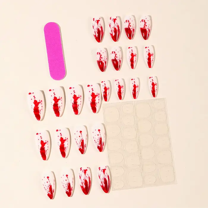 Faux ongles en forme d'amande pour Halloween