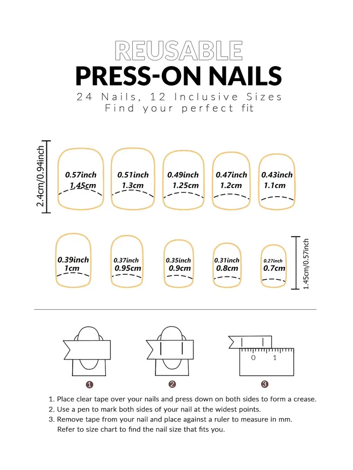 24 faux ongles courts carrés français simples à motif floral + 1 colle
