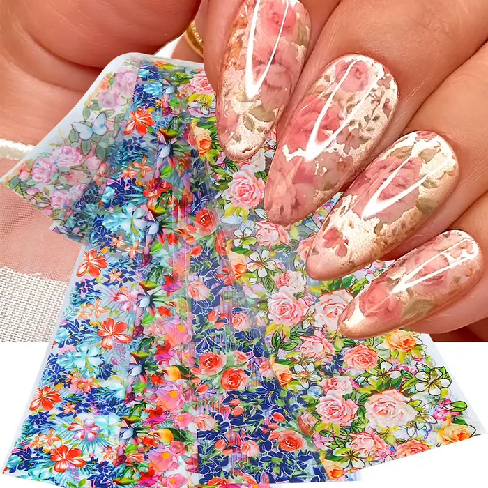 Papier de transfert pour nail art floral de printemps