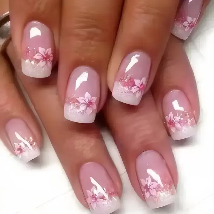 Faux ongles carrés courts en forme de cercueil