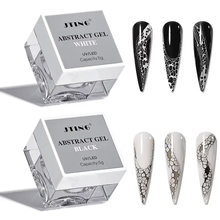 5ml professionnel noir blanc dentelle Gel vernis à ongles trou grille effet vague magique Gel vernis
