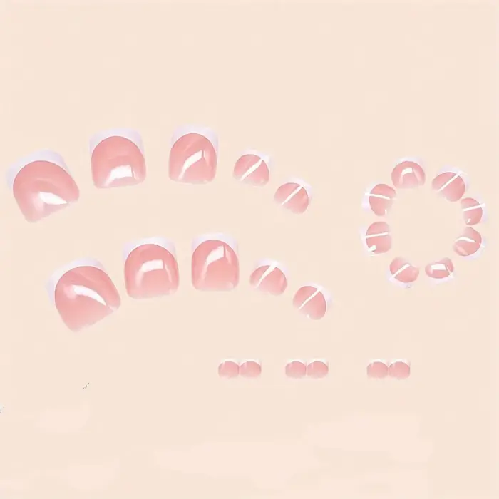 48 pièces de faux ongles en acrylique pour manucure française