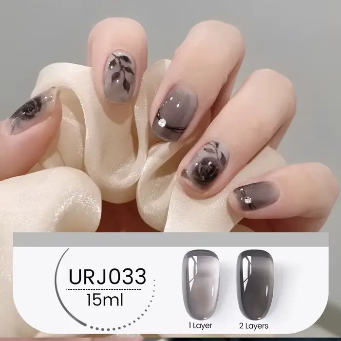 UR SUGAR 15ml Gel Polish Translucide Noir pour Ongles