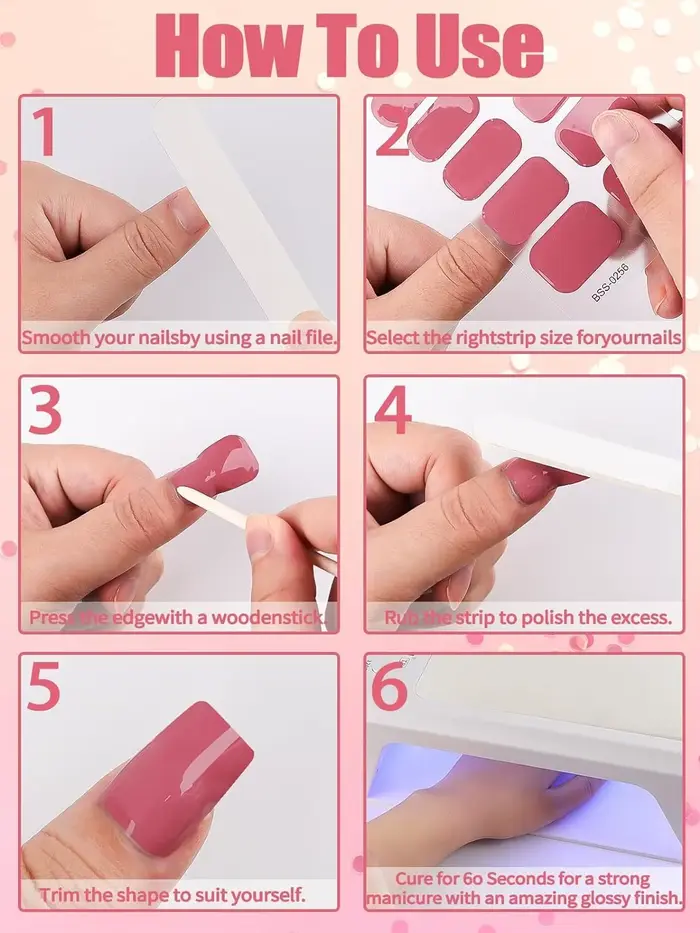 Autocollants pour ongles en Gel semi-durci UV