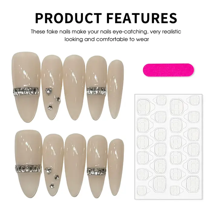 10 faux ongles faits main couleur unie