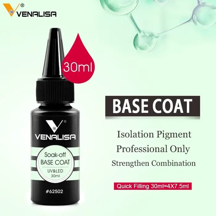 Venalisa recharge 30ml TPO gratuit Nail Art tremper UV/LED sans lingette couche de finition constructeur ongles Gel mat