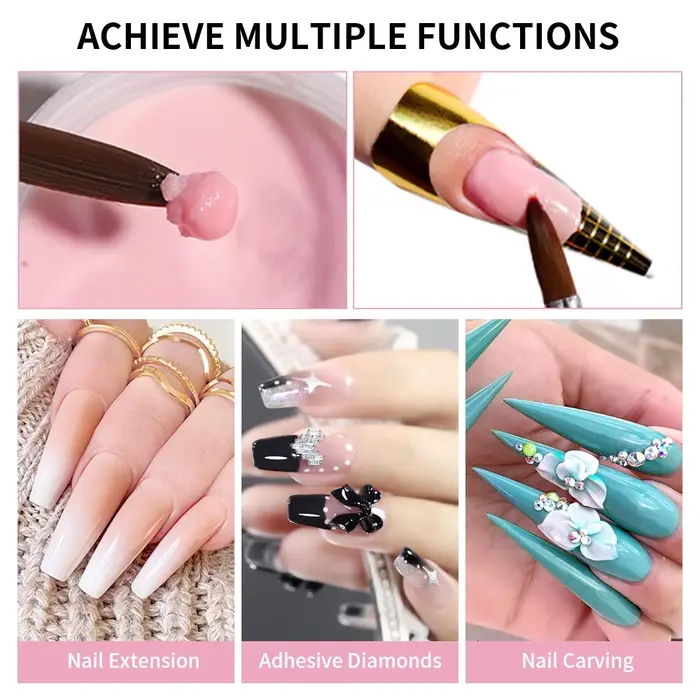 Poudre acrylique 120g avec rose clair blanc