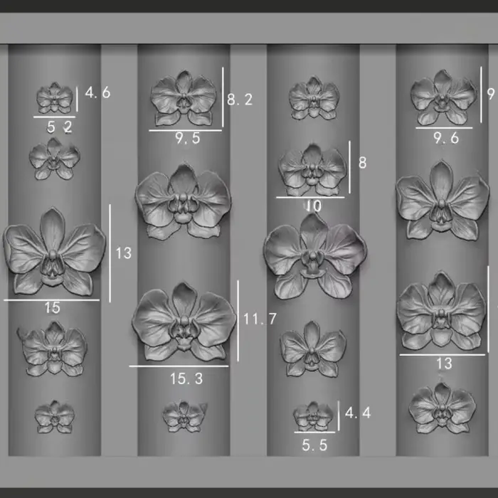 Moule à ongles Design orchidée papillon doux, outil de modèle de sculpture de manucure de fleur de P