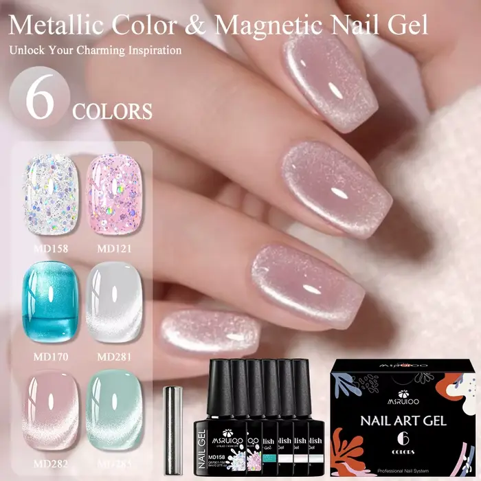 Ensemble de 7 gels magnétiques pour ongles