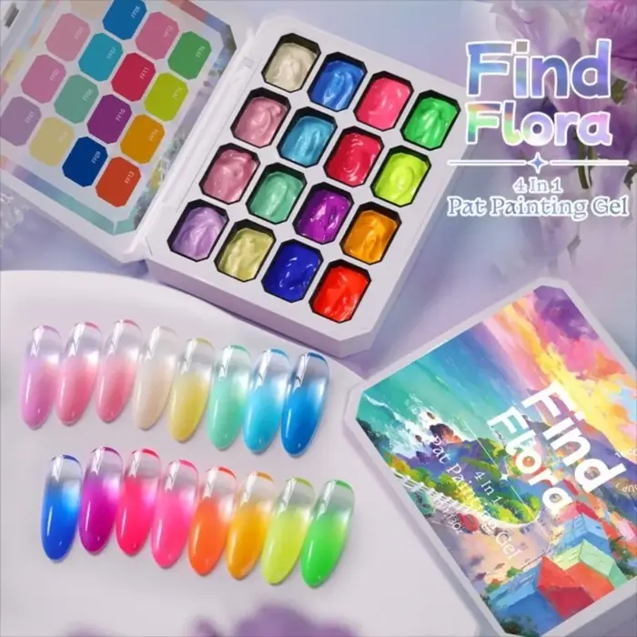 Mini vernis à ongles gel ombré 4 en 1, 16 couleurs, manucure française, gel de peinture dégradé facile, vernis solides, gel artistique, cadeau